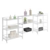 Breighton Home 32.5" Xtra Storage 3 Tier Wide Folding Metal Shelves with Set of 3 Deluxe Extension Shelves in White - 3 of 4