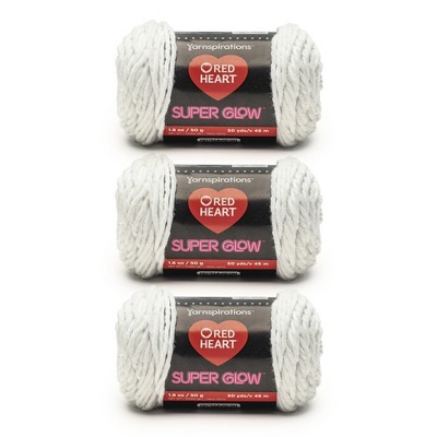 Red Heart Super Glow Yarn 24 Pack-White