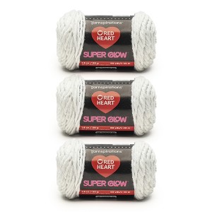 Red Heart Super Glow Yarn 24 Pack-White - 1 of 3