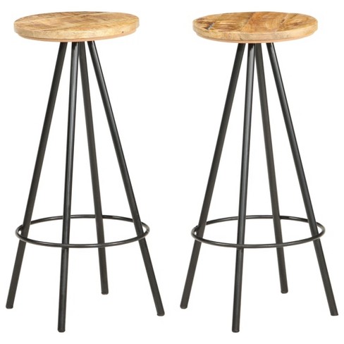 vidaXL Bar Stools 2 pcs Rough Mango Wood - image 1 of 4