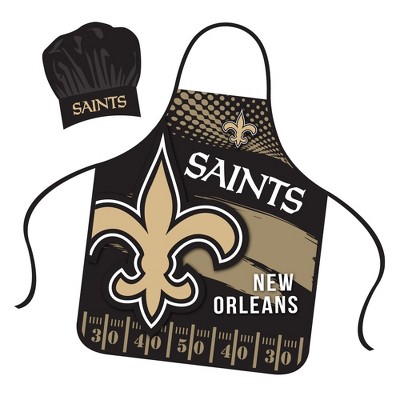 NFL Apron & Chef Hat Set, with Large Team Logo - New Orleans Saints