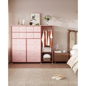 16-Drawer Dresser w/Hanging Rod & Shelves - Fabric Storage Organizer - 1 of 4