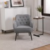 Upholstered Accent Chair With Armchair Ergonomic Incline Backrest Easy Assembly Modern Chair For Living Room - 4 of 4