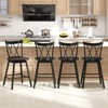 Tangkula Windsor Bar Stool Set of 4 24" Swivel Rubber Wood Dining Chairs Spacious Seat Black - 2 of 4