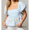 Women's Cheers To You Peplum Top - Peach Love - 3 of 4