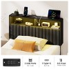 Greenstell Upholstered Headboard for Bed Frame,  with Charging Station & LED Light, Height Adjustable, Gray - 3 of 4