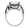 Slickblue Women's Halo CZ Engagement Ring, Stainless Steel, Clear Oval Stone, Polished Finish, Size 5-10 - 4 of 4