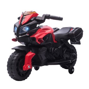 Aosom 6V Electric Motorcycle for Kids, Dirt Bike, Battery-Powered Ride-On Toy Off-Road Street Bike with Pedal, Headlights, and Training Wheels - 1 of 4