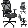 Mesh Office Chair,Ergonomic Office Chairs with Wheels,Adjustable Lumbar Support,Armrest,Headrest-Tilt High Back Desk Chair with Mute - 3 of 4