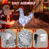 Syemin Decorative Holiday Scene Props 2FT Lighted Christmas Rooster Outdoor Decoration Rooster Christmas Ornament Home Decor, White, 9"*19"*25.6" - 2 of 4
