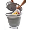 SAMMART 66L(17.4 Gallon) Collapsible Plastic Garbage Bin with Wheels & Removable Lid, Water Capacity 56L(14.8 Gallon) - image 4 of 4