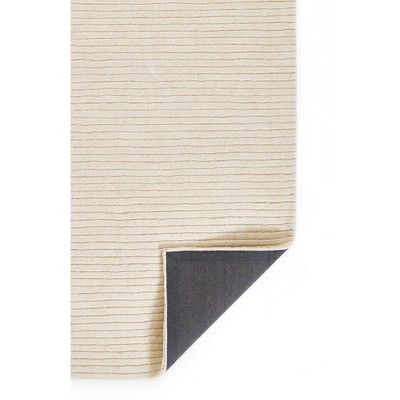 Handmade White Wool Rectangular Area Rug with Cotton Backing