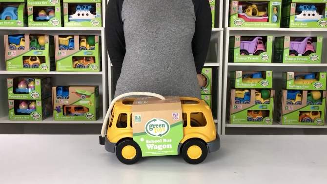 Green Toys Pull n&#39; Play School Bus Wagon, 2 of 6, play video