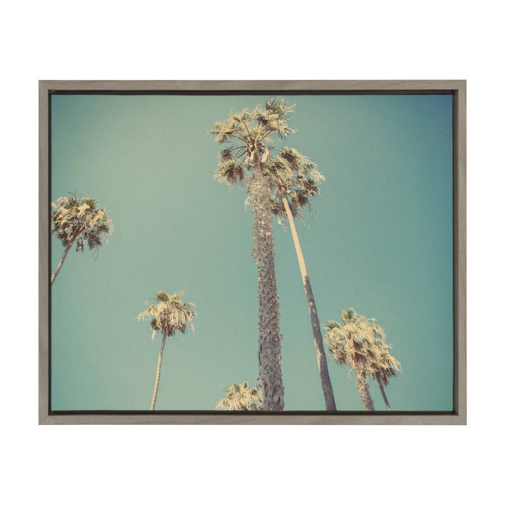 Photos - Other interior and decor 18" x 24" Sylvie Palm Trees in Lajolla Framed Canvas By Shawn St. Peter Gr