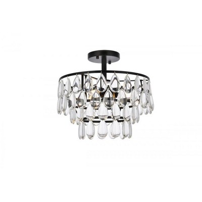 Elegant Lighting Mila 14 inch flush mount in black