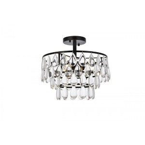 Elegant Lighting Mila 14 inch flush mount in black - 1 of 4
