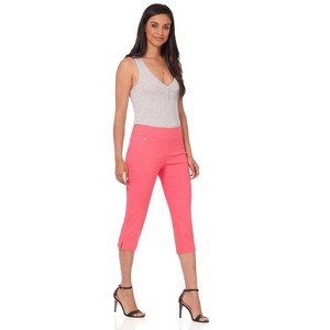 Rekucci Women's Pull-On Mid-Rise Straight-Leg Capri Pants with Tummy Control and Hidden Pocket - 1 of 4