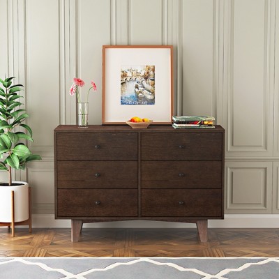 TiramisuBest Solid Wood spray-painted drawer dresser with retro round handle