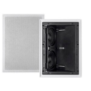 Monoprice 2-way Carbon Fiber In-Wall Surround Speaker - Dual 5.25 Inch (Single) Vari-Angled With Paintable Grille - Alpha Series - 1 of 4