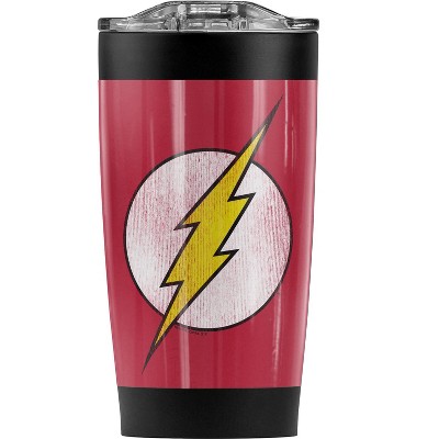 DC Flash Flash Logo Distressed Steel Tumbler 20oz Coffee Travel Mug