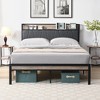 TiramisuBest Full Size Metal Platform Bed Frame with upholstery storage function Headboard and USB LINER and Footboard - Beige+Black Metal - 3 of 4