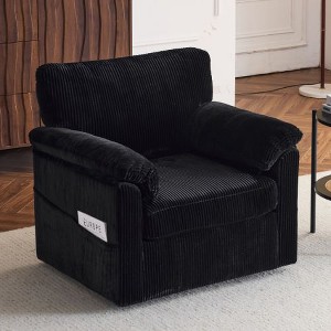 CAVINAS 33 Inch Oversized Swivel Corduroy Lounge Chair, Single Sofa Chair with Plush Cushion, for Small Spaces - 1 of 4