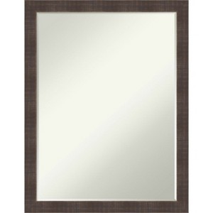 Amanti Art Whiskey Brown Rustic Petite Bevel Wood Bathroom Wall Mirror 26.25 x 20.25 in. - 1 of 4