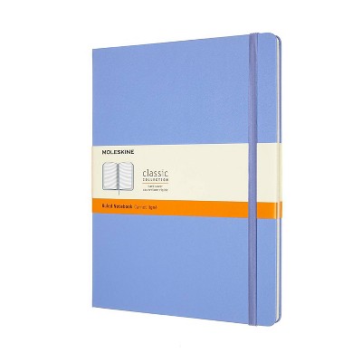 Moleskine 192 sheet 1 Subject Narrow Ruled Notebook 9.75"x7.5" Hard Cover Classic Hydrangea Blue