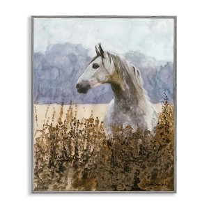 Stupell Industries Wild Horse in Tall Grass Framed Giclee Art, Gray, 16" x 20" - 1 of 4