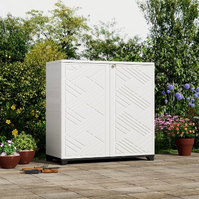 Yardgrace Weather Resistant 75Gal Storage Cabinet with Adjustable Shelves