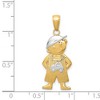 Black Bow Jewelry 14k Yellow Gold White Rhodium Boy with Hands In Pockets Pendant, 12mm - 4 of 4
