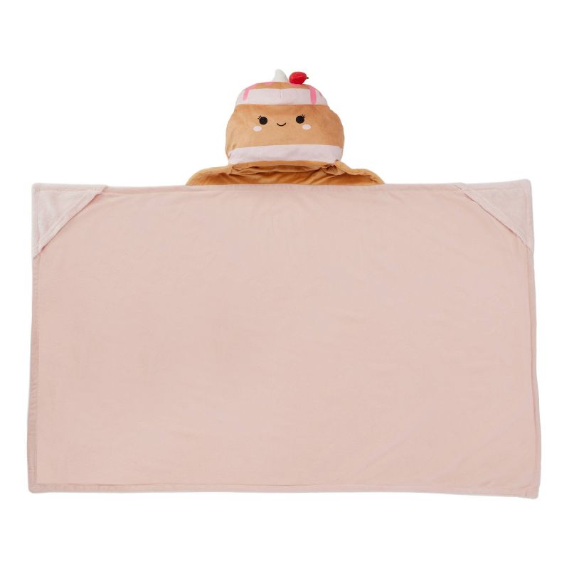 Squishmallows Kids&#39; Hooded Blanket Sawtelle the Strawberry Pancakes, 2 of 6