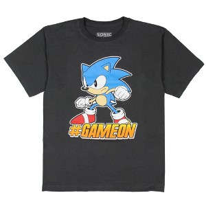 Seven Times Six Sonic The Hedgehog Big Boys' #GameOn Challenge Sonic Character T-Shirt Grey - 1 of 4