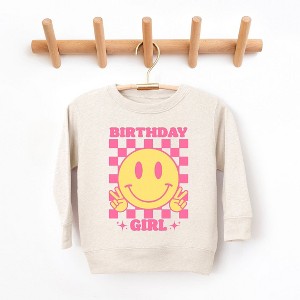 The Juniper Shop Birthday Girl Checkered Toddler Graphic Sweatshirt - 1 of 3