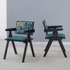 NicBex Set of 2 Solid Wood Dining Chairs with Rattan Back & Armrest, Living Room Chairs, Mid-Century Kitchen Side Chairs for Table - 2 of 4