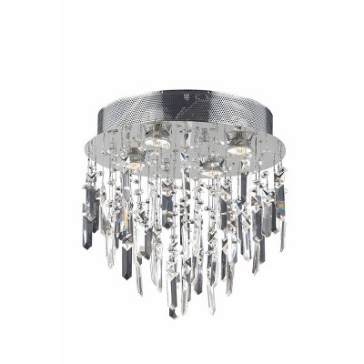 Elegant Lighting Galaxy 4 light Chrome Flush Mount Clear Royal Cut Crystal