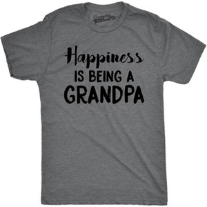 Mens Happiness Is Being a Grandpa Funny Papa Family Graphic Fathers Day T shirt - Crazy Dog Men's T Shirt - 1 of 4