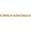 Black Bow Jewelry 3.25mm 14k Yellow Gold & Rhodium Hollow Pave Figaro Chain Necklace - 4 of 4