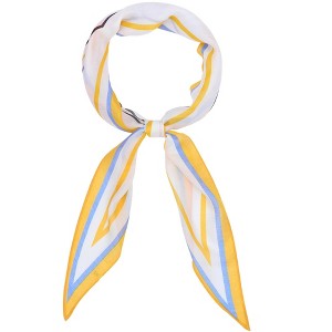 INSPIRE CHIC Women's Geometric Stripes Printed Fashion Gauze Neck Scarves 1Pc - 1 of 4