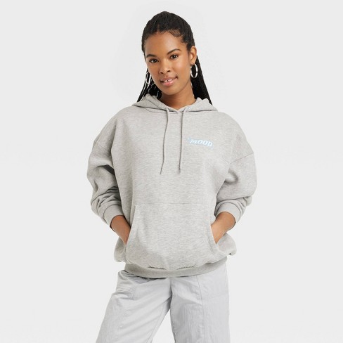 Women's Disney X Skinnydip Stitch Good Mood Graphic Hoodie - Gray M : Target