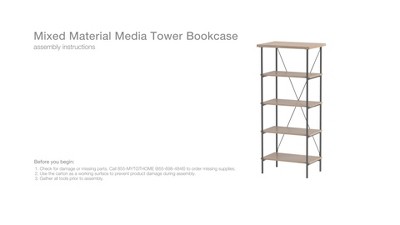 Mixed Material 3 Shelf Bookcase Natural - Room Essentials™