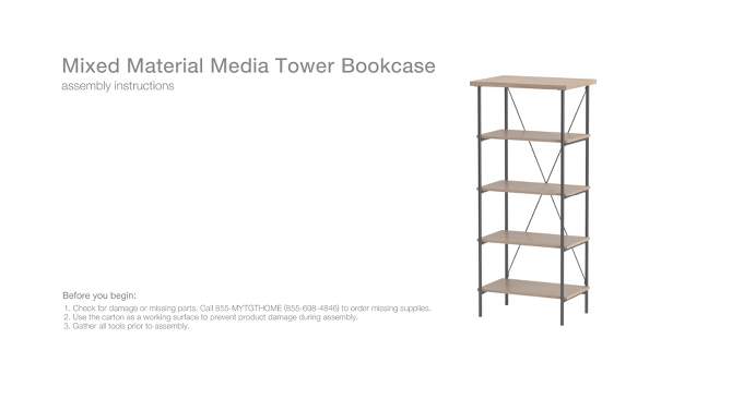 Mixed Material Media Tower Bookcase Natural - Room Essentials&#8482;, 2 of 10, play video