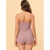 cheibear Women's Spaghetti Straps Cami Tops with Shorts Lounge Sleepwear Pajama Set - 3 of 4