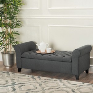 GDFStudio Emmaline Contemporary Tufted Storage Ottoman Bench with Rolled Arms - 1 of 4