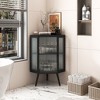 NicBex Bathroom Storage Cabinet,Coner Cabinet with Tempered Glass Door & Storage Shelves for Bathroom - 2 of 4