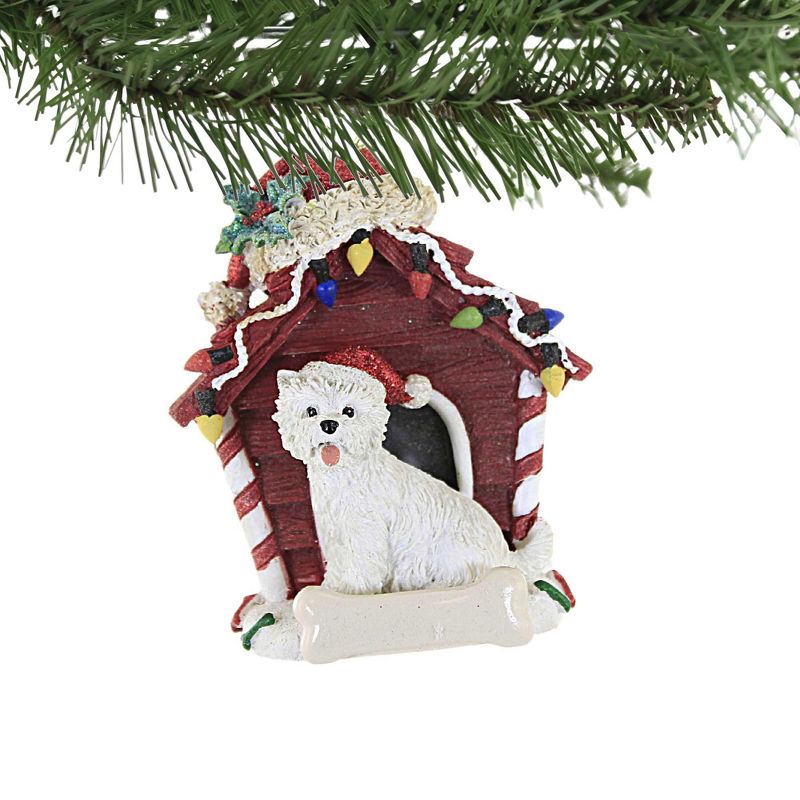 4.0 Inch Dog In Dog House Christmas Bone Tree Ornaments, 2 of 4