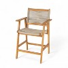 Christopher Knight Home Teman Patio Rustic Acacia Wood Counter Stools with Rope Weave Seat (Set of 2) - 4 of 4
