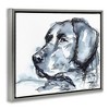 Stupell Industries Monochrome Ink Dog Portrait Abstract Watercolor Detail Black Floater Framed Canvas Wall Art - 3 of 4