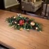 TreeKeeper Pre-Lit LED Table Top Centerpiece Swag Scarlet Hydrangea - 4 of 4