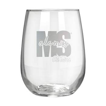 NCAA Ole Miss Rebels The Vino Stemless 17oz Wine Glass - Clear